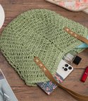 Torba damska plażowa boho ażurowa na lato koszyk shopper (Zielony)