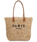 Klasyczna letnia pleciona torba shopper PARIS MILANO (Beżowy)