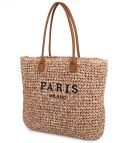 Klasyczna letnia pleciona torba shopper PARIS MILANO (Różowy)
