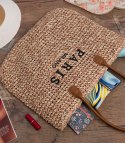 Klasyczna letnia pleciona torba shopper PARIS MILANO (Różowy)