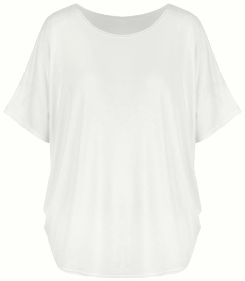 Klasyczna wygodna gładka bluzka oversize luźna elastyczna (Biały)
