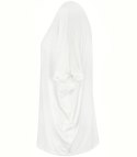 Klasyczna wygodna gładka bluzka oversize luźna elastyczna (Biały)