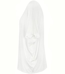 Klasyczna wygodna gładka bluzka oversize luźna elastyczna (Biały)