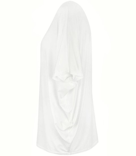 Klasyczna wygodna gładka bluzka oversize luźna elastyczna (Biały) Klasyczna wygodna gładka bluzka oversize luźna elastyczna (Biały)