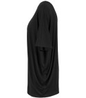 Klasyczna wygodna gładka bluzka oversize luźna elastyczna (Czarny)