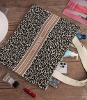 Stylowa torebka shopperka z motywem panterki i napisem PARIS (Czarny)