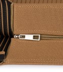 Torba shopper PARIS elegancka prążkowana na ramię z zamkiem (Brązowy)