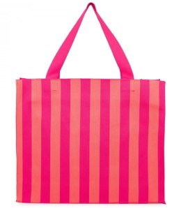 Torba shopper wzorzysta duża kolorowa na ramię z zamkiem (Pomarańczowy || Wielokolorowy || Różowy)