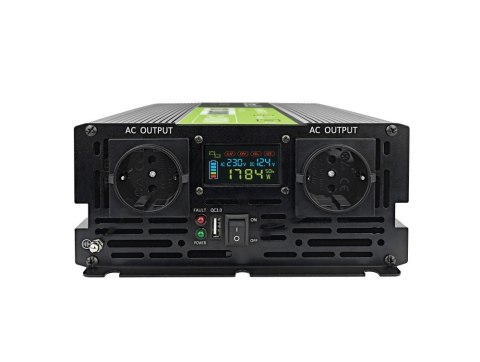 GREEN CELL PRZETWORNICA LCD 12V/230V 2000W/4000W CZYSTY SINUS INVGC12P2000LCD GREEN CELL PRZETWORNICA LCD 12V/230V 2000W/4000W CZYSTY SINUS INVGC12P2000LCD