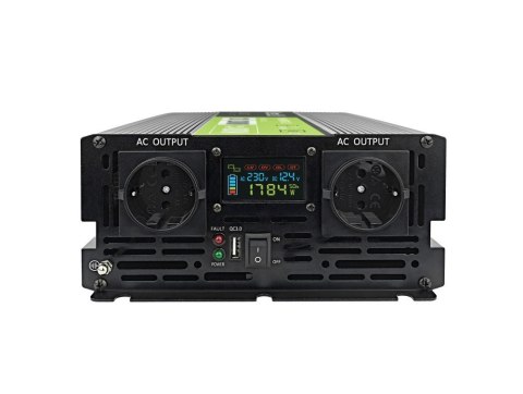GREEN CELL PRZETWORNICA LCD 12V/230V 2000W/4000W CZYSTY SINUS INVGC12P2000LCD GREEN CELL PRZETWORNICA LCD 12V/230V 2000W/4000W CZYSTY SINUS INVGC12P2000LCD