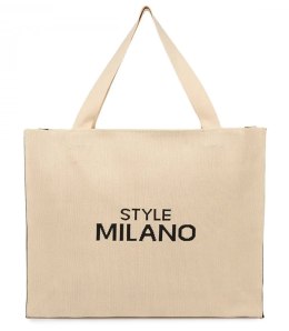 Pojemna torebka shopper STYLE MILANO (Beżowy)