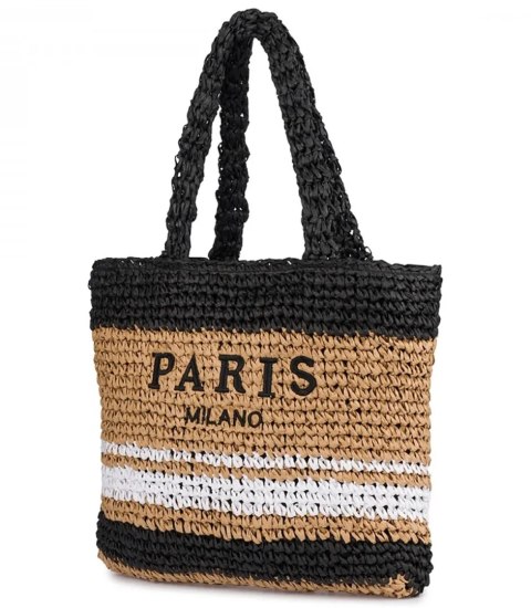 Torebka boho PARIS MILANO w paski (Brązowy) Torebka boho PARIS MILANO w paski (Brązowy)
