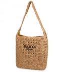 Torebka boho z plecionki z napisem PARIS MILANO (Brązowy)