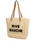 Torebka shopper boho z plecionki RIVE GAUCHE (Beżowy)