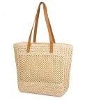 Torebka shopper boho z plecionki RIVE GAUCHE (Beżowy)