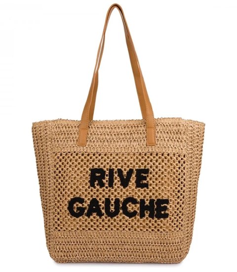 Torebka shopper boho z plecionki RIVE GAUCHE (Brązowy)