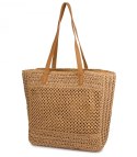 Torebka shopper boho z plecionki RIVE GAUCHE (Brązowy)