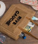 Torebka shopper boho z plecionki RIVE GAUCHE (Brązowy)
