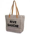 Torebka shopper boho z plecionki RIVE GAUCHE (Szary)