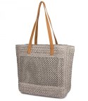 Torebka shopper boho z plecionki RIVE GAUCHE (Szary)
