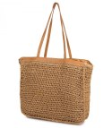 Torebka shopper z plecionki PARIS MILANO (Brązowy)