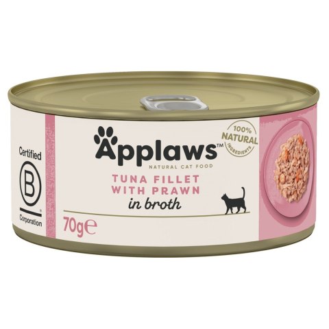 Applaws Cat Tin Tuna Fillet with Prawn 6x70g Applaws Cat Tin Tuna Fillet with Prawn 6x70g