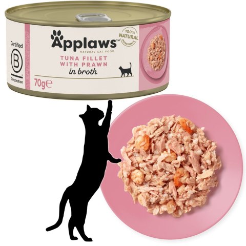 Applaws Cat Tin Tuna Fillet with Prawn 6x70g Applaws Cat Tin Tuna Fillet with Prawn 6x70g