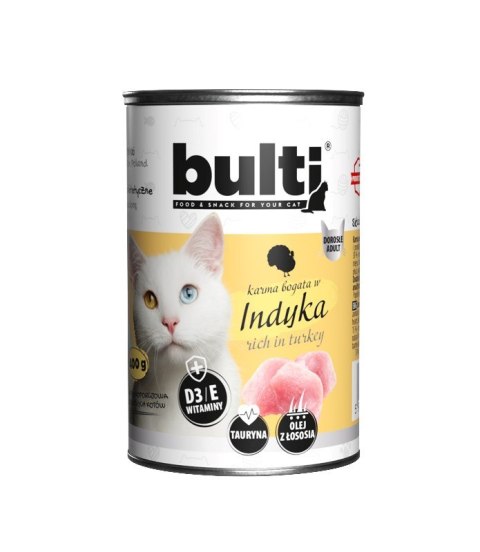 BULTI mielonka bogata w indyka dla kota 400g BULTI mielonka bogata w indyka dla kota 400g