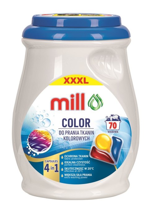 MILL PROFESSIONAL Kapsułki 3k. do prania kolor 70 szt. (opak.zb 4 szt.) MILL PROFESSIONAL Kapsułki 3k. do prania kolor 70 szt. (opak.zb 4 szt.)