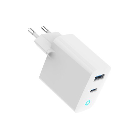 GEMBIRD 2-PORTOWA SZYBKA ŁADOWARKA SIECIOWA GAN (PD) USB (A+C), 30W, LED, BIAŁA GEMBIRD 2-PORTOWA SZYBKA ŁADOWARKA SIECIOWA GAN (PD) USB (A+C), 30W, LED, BIAŁA
