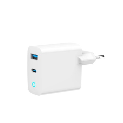GEMBIRD 2-PORTOWA SZYBKA ŁADOWARKA SIECIOWA GAN (PD) USB (A+C), 45W, LED, BIAŁA GEMBIRD 2-PORTOWA SZYBKA ŁADOWARKA SIECIOWA GAN (PD) USB (A+C), 45W, LED, BIAŁA