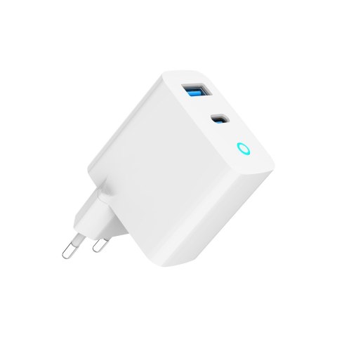 GEMBIRD 2-PORTOWA SZYBKA ŁADOWARKA SIECIOWA GAN (PD) USB (A+C), 45W, LED, BIAŁA GEMBIRD 2-PORTOWA SZYBKA ŁADOWARKA SIECIOWA GAN (PD) USB (A+C), 45W, LED, BIAŁA