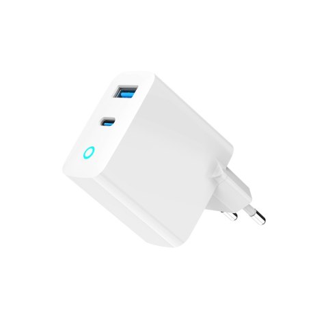 GEMBIRD 2-PORTOWA SZYBKA ŁADOWARKA SIECIOWA GAN (PD) USB (A+C), 65W, BIAŁA GEMBIRD 2-PORTOWA SZYBKA ŁADOWARKA SIECIOWA GAN (PD) USB (A+C), 65W, BIAŁA
