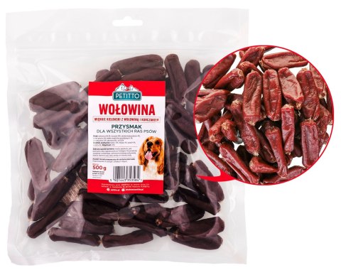 PETITTO Miękkie kiełbaski z wołowiną - przysmak dla psa - 500g PETITTO Miękkie kiełbaski z wołowiną - przysmak dla psa - 500g