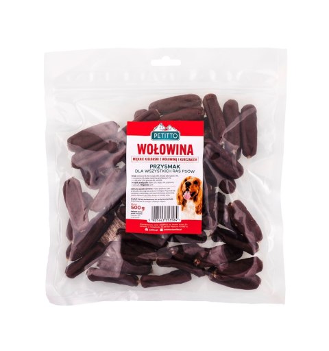 PETITTO Miękkie kiełbaski z wołowiną - przysmak dla psa - 500g PETITTO Miękkie kiełbaski z wołowiną - przysmak dla psa - 500g