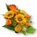 BUKIET WKŁAD DO WAZONU KWIATY NA CMENTARZ GRÓB POMNIK SŁONECZNIKI