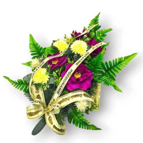 WIENIEC WIĄZANKA NA POGRZEB KWIATY + NAPISEM NA SZARFIE