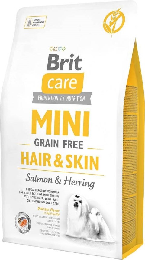 BRIT Care Mini Hair&Skin Salmon&Herring - sucha karma dla psa - 2 kg BRIT Care Mini Hair&Skin Salmon&Herring - sucha karma dla psa - 2 kg