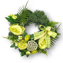 OKRĄGŁY STROIK WIĄZANKA WIANEK NA CMENTARZ DEKORACJA POD ZNICZ