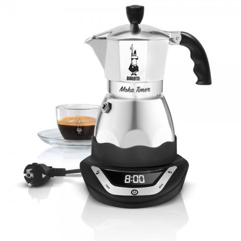 Kawiarka elektryczna BIALETTI Moka Timer (365 W; kolor srebrny) Kawiarka elektryczna BIALETTI Moka Timer (365 W; kolor srebrny)