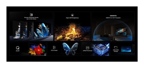 Telewizor TCL 55Q6C QD-Mini LED 55'' 4K Ultra HD Google TV Dolby Atmos DVB-T2 Metaliczny Telewizor TCL 55Q6C QD-Mini LED 55'' 4K Ultra HD Google TV Dolby Atmos DVB-T2 Metaliczny