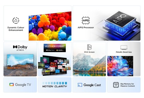 Telewizor TCL 55V6C DLED 55'' 4K Ultra HD Google TV Dolby Atmos DVB-T2 Metaliczny Telewizor TCL 55V6C DLED 55'' 4K Ultra HD Google TV Dolby Atmos DVB-T2 Metaliczny