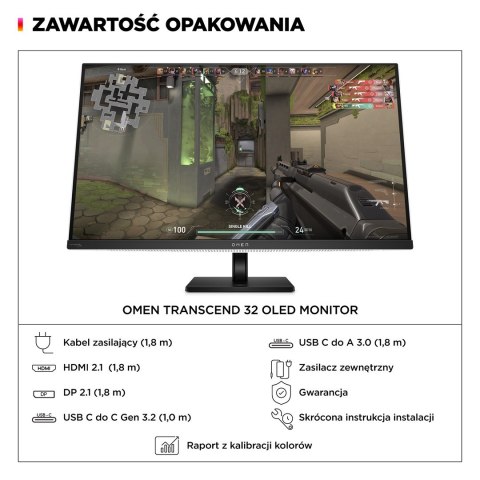 MONITOR HP OLED, UHD 31,5" OMEN Transcend 32 (9R181E9) 240Hz MONITOR HP OLED, UHD 31,5" OMEN Transcend 32 (9R181E9) 240Hz