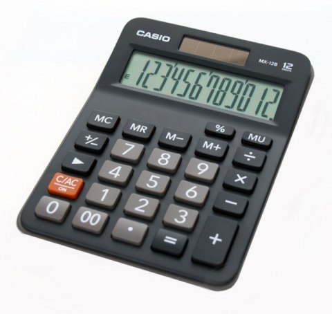 Casio Kalkulator biurowy Mx-12B, 12-cyfrowy,106,5x147mm, czarny Casio Kalkulator biurowy Mx-12B, 12-cyfrowy,106,5x147mm, czarny