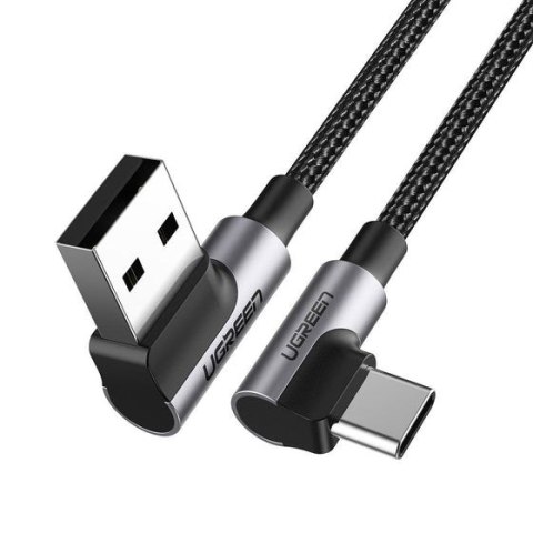 Ugreen kątowy kabel USB - USB Typ C Quick Charge 3.0 QC3.0 3 A 1m US176 (szary) Ugreen kątowy kabel USB - USB Typ C Quick Charge 3.0 QC3.0 3 A 1m US176 (szary)