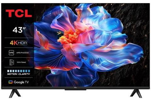 Telewizor TCL 43P69K LED 43'' 4K Ultra HD Google TV Dolby AC4 DVB-T2 Czarny Telewizor TCL 43P69K LED 43'' 4K Ultra HD Google TV Dolby AC4 DVB-T2 Czarny
