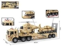 Auto laweta wojskowa + pojazdy 2szt światło dźwięk