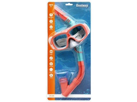 Bestway Zestaw Maska z rurką do nurkowania snurkowania CZERWONY 7+ 24032 Bestway Zestaw Maska z rurką do nurkowania snurkowania CZERWONY 7+ 24032