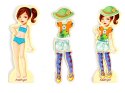 Drewniane Puzzle magnetyczne Ubranka Moda stylizacje 4 modelki ZA4807