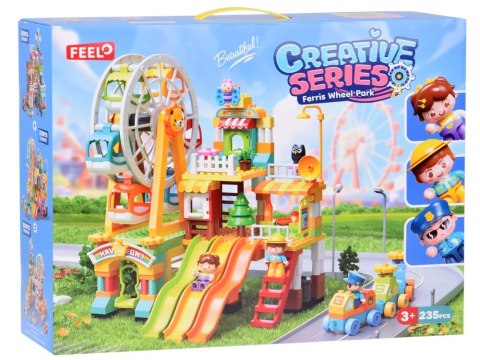 Duże kolorowe Klocki Wesołe Miasteczko Plac zabaw zjeżdżalnie 235el ZA5588